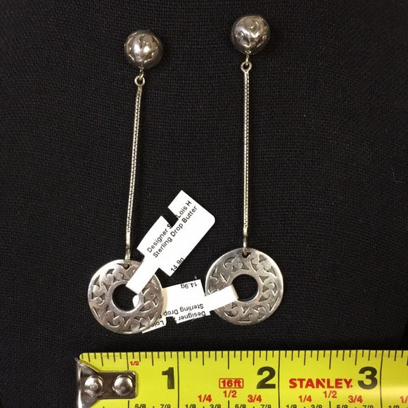 LOIS HILL Sterling Silver Drop Dangle Cut Out Post Back Earrings NWT - Picture 4 of 8